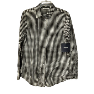 New Women’s LizClaiborne button up black white checked‎ long sleeve blouse tags